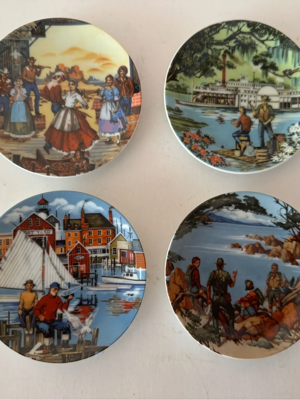 Decorative Avon American Scene Accent Plates. Set of 4. America250. Americana